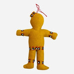 Handmade Felted Gingerbread Man Christmas Ornament 5"x4" Fabric Stuffed Xmas VG