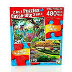 2 in 1 Puzzles NIB Pegasus Butchart Gardens 240 Piece Landscape Set 11.25x9