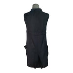 LeShop Women's Black Long Vest S Zip Front Sleeveless Cardigan Rayon Cotton VG