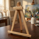 Small Wood Tabletop Easel Sign Stand Wedding Table Number Display Holder 8" VG