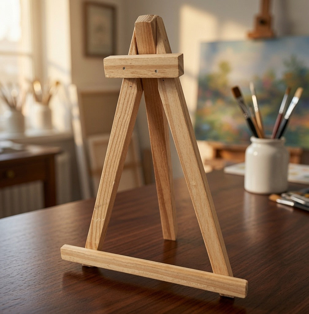 Small Wood Tabletop Easel Sign Stand Wedding Table Number Display Holder 8" VG