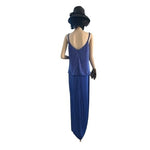 Alex Evenings Blue Glim Sleeveless Maxi Dress & Long Sleeve Blazer Suit Size 16
