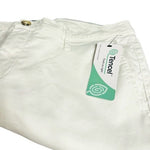 Nautica Womens White Tencel Ankle Trousers S 34 Mid Rise Fitted Cotton Blend NWT