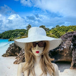 Vintage San Diego Hat Co White Bucket Hat Women's Sun Hat Polyester Beach EXC
