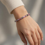 Pink and Clear Crystal Beads Bracelet with Heart Clasp NIB
