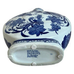 Rare Vintage Blue White Floral Porcelain Vase Two Handled 10.5" Profile China VG