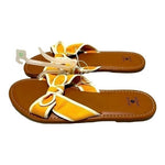 Shade & Shore Yellow White Bow Knot Slip-On Sandals Women’s Size 10