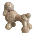 Dog Mate Vintage Beige Ceramic Poodle Puppy Figurine 4” Porcelain Dog Sculpture
