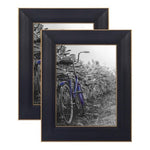Americanflat Black Picture Frame Set 2 Silver Trim Wall/ Table Top Photo Display