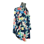 Lauren Ralph Lauren Women's Multicolor Floral Cotton Button Up Top 1X Cropped