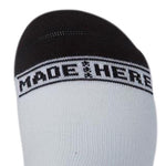 3 Pair MADE HERE Rawley Classic Crew White Black Cotton Unisex Socks Sz S/M NWT