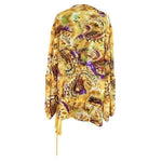 Women's Yellow Multicolor Paisley Tunic Blouse 3X Semi Sheer Relaxed Fit 31" EXC