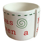 MUD PIE Ceramic Dip Cup Embossed Mouse Design 3" White Red Green Collectible