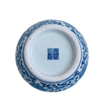 Vintage Blue White Round Profile Porcelain Vase 8.5" China Floral Wood Stand VG