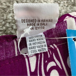 Makai Beach Hawaiian Purple Floral Rayon Scarf Wrap Sarong 64"x46" Shawl NWT