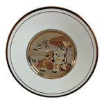 Vintage Chokin Souvenir Plate 6" Porcelain Asian Women 24k Gold Japanese Art VG