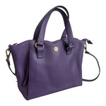 Ora Delphine Adele Purple Leather Satchel Crossbody Tote Shoulder Bag Very Good