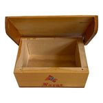 Vintage Norwegian Wood Trinket Box 4.75x3.75x2.25" Enamel Picture Norge Souvenir