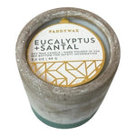 PADDYWAX Eucalyptus & Santal Soy Candle 3.5oz Concrete Base Scented Candle NWT