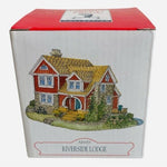 Vintage 1999 Liberty Falls Riverside Lodge House Figurine 3x3x3" Collectible NIB