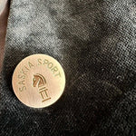 SASKIA Sport Black Velvet Gold Button Blazer Jacket Women Size 8 Japan VG