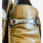 Women's Shoes BALLY Loafers Gold Patent Leather Moccasins Low Heels Moccasins