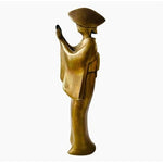 Rare Vintage Geisha Bronze Statue 10" Awa Odori Dancer Japanese Gold Figurine VG