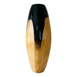 Tall Organic Wood Vase Scandinavian Modern Brown Tan 15" Thailand Dry Flowers