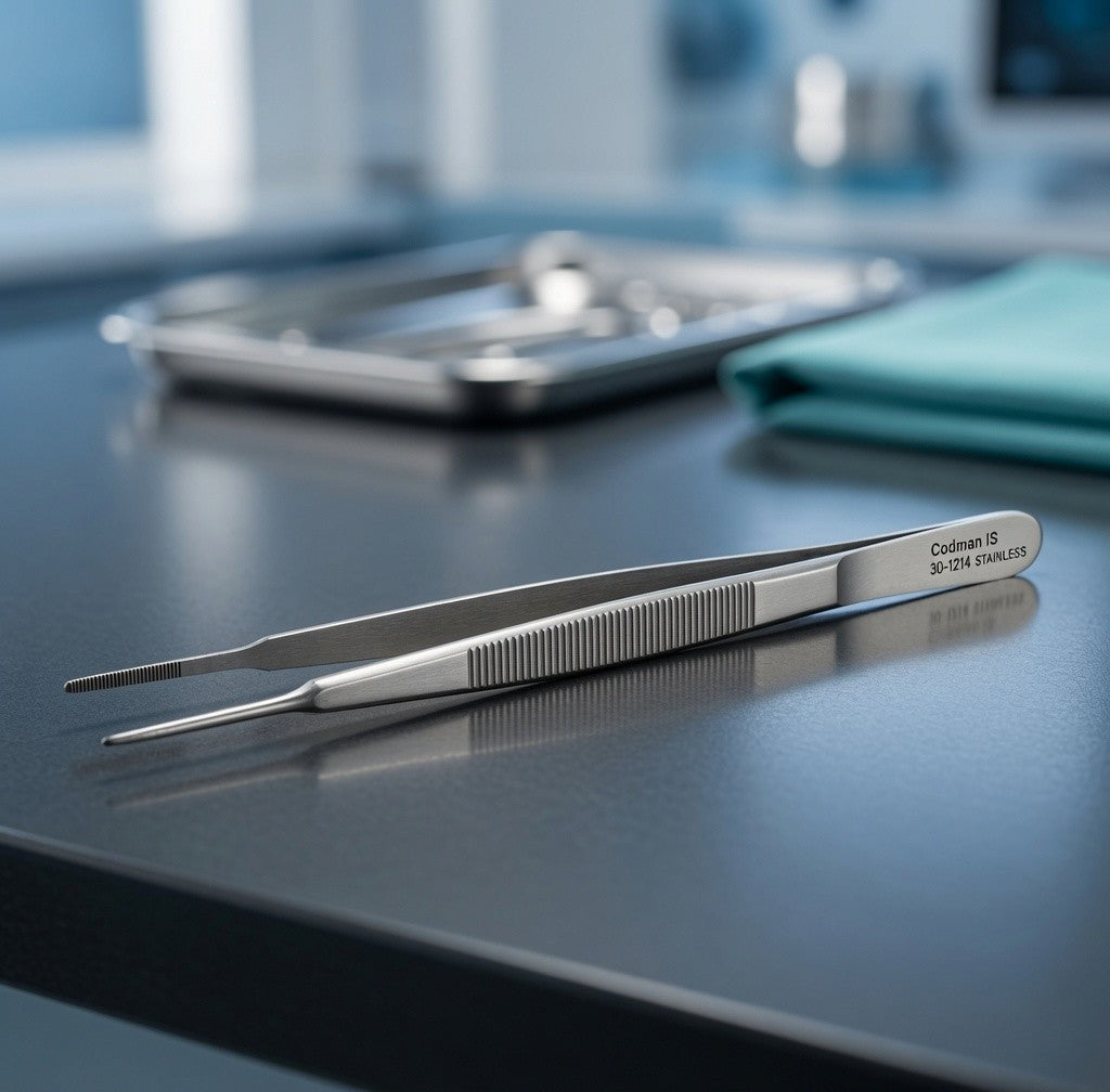 Codman IS Stainless Steel Surgical Tissue Forceps 310-1288 7 Inch VG Precision