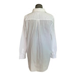 LIZ CLAIBORNE Womens White Cotton Shirt M Button Down Long Sleeve Point Collar