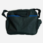 Voyager Black Blue Canvas Laptop Messenger Bag Travel Portfolio Very Good