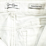 Jessica Simpson Women's White Cotton Skinny Roll Crop Jeans 6/28 Relaxed Fit G