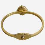 Women's Gold Tone Bangle Bracelet Round Crystal Rhinestone Costume Jewelry VG