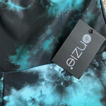 ONZIE JAZZERCISE Women Leggings S/M Cadet Blue Tie Dye High Rise Compression NWT