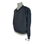 Munsingwear Black SUPPLEX Nylon Windbreaker V-Neck Pullover Long Sleeve Men's L
