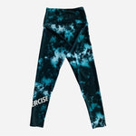 ONZIE JAZZERCISE Women Leggings S/M Cadet Blue Tie Dye High Rise Compression NWT