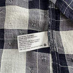 Universal Thread Women's Off Shoulder Blue White Plaid Cotton Blouse M Bubble VG