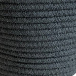 Small Round Rope Storage Basket w/ Handles Dark Grey 9"x8"x5.5" Boho Chic