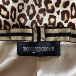 Maria Grazia Severi Wool Blend Blazer Beige Brown Bow Detail Jacket IT 44 US M