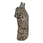 ZARA Trafaluc Animal Print Sheath Dress Short Sleeve Mini Size S VG