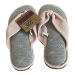 Dearfoams Pink Knit Thong Slippers Memory Foam Slip-On Women’s Size Large 9-10
