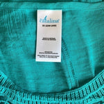 Catalina Women's Turquoise Cold Shoulder Blouse 3X Crochet Lace Ruffle NWOT