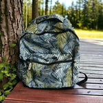 Unisex Tropical Leaves Canvas Backpack Laptop Travel Daypack Excellent