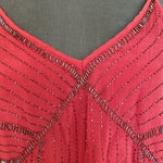Anthropologie Ranna Gill Art Deco Strappy Beaded Cami Size S Pink Viscose VG