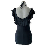 La Blanca Women's Black Ruched One Piece Swimsuit 6 Nylon Stretch $116 Excellent