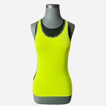 Alii Sport Women's Lemon Citron Black Athletic Tank M Mesh Bra UV Protection NWT