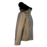 NILS Iridescent Brown Ski Jacket Womens Puffer Hooded Fur Trim ZipFront Jacket L