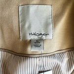 Halogen Women's Beige Cotton Blend Blazer XL Petite Button Front Striped NWT
