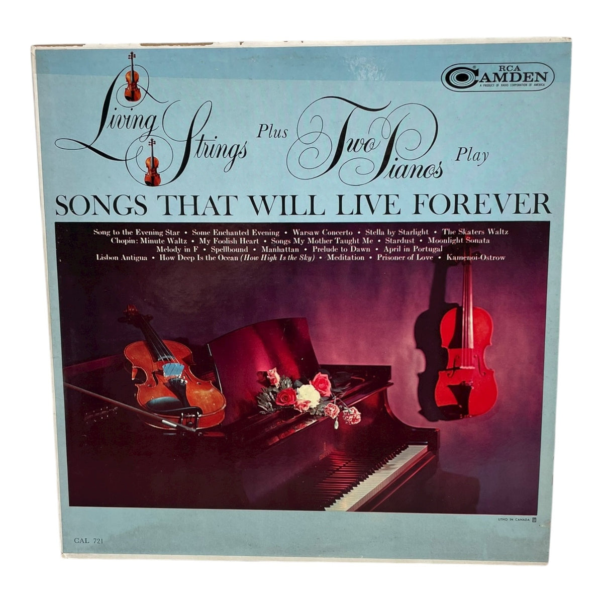 Living Strings Plus Two Pianos – Songs That Will Live Forever Vinyl LP Good Plus