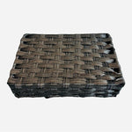 Brown Plastic Woven Organizer Basket 4 Compartments Storage 11.5x8" Home Office
